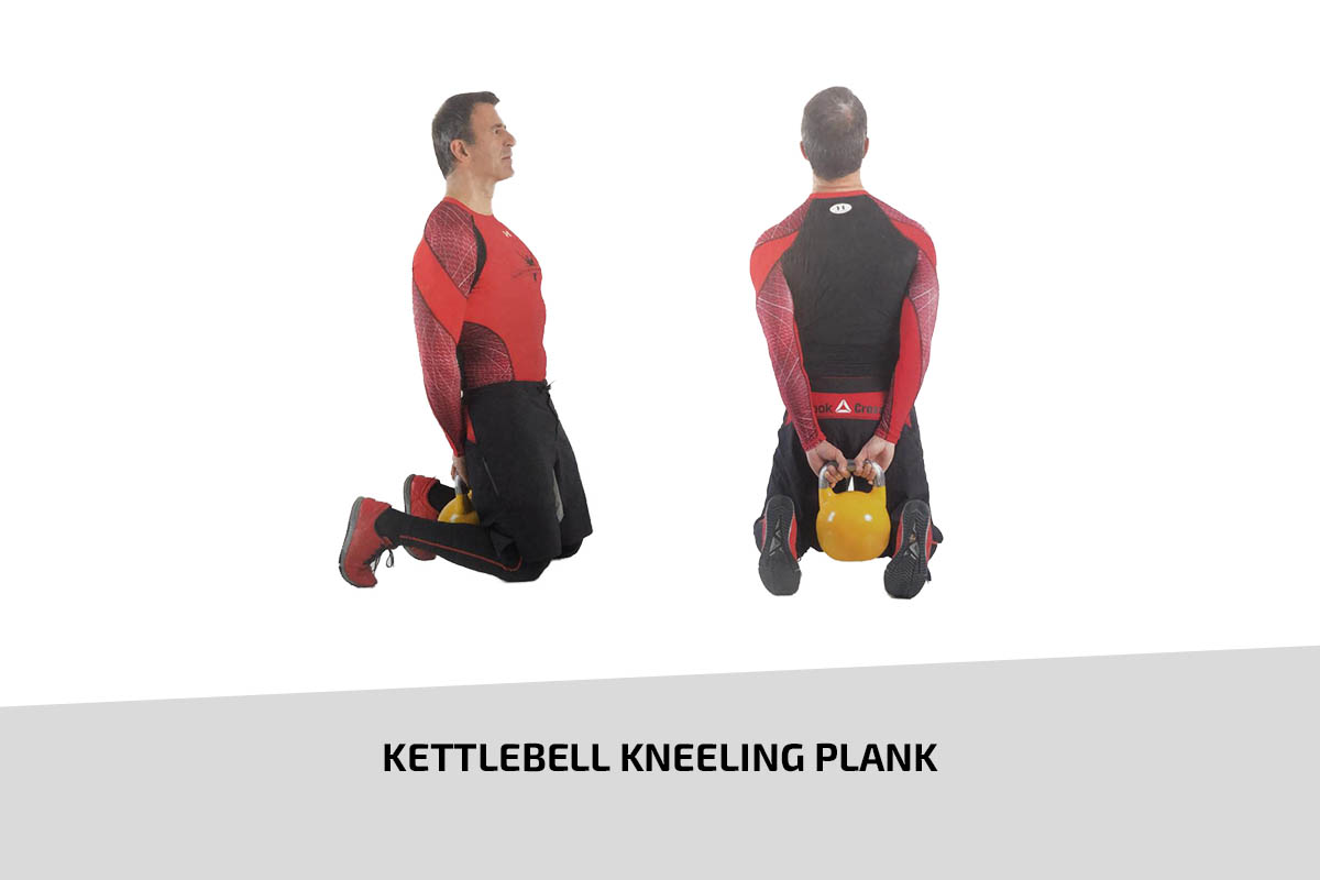 Kettlebell kneeling plank